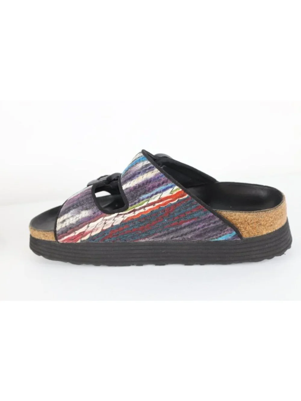Vintage Papillio Birkenstock Womens 5 Blanket Striped Chunky Platform Sandals